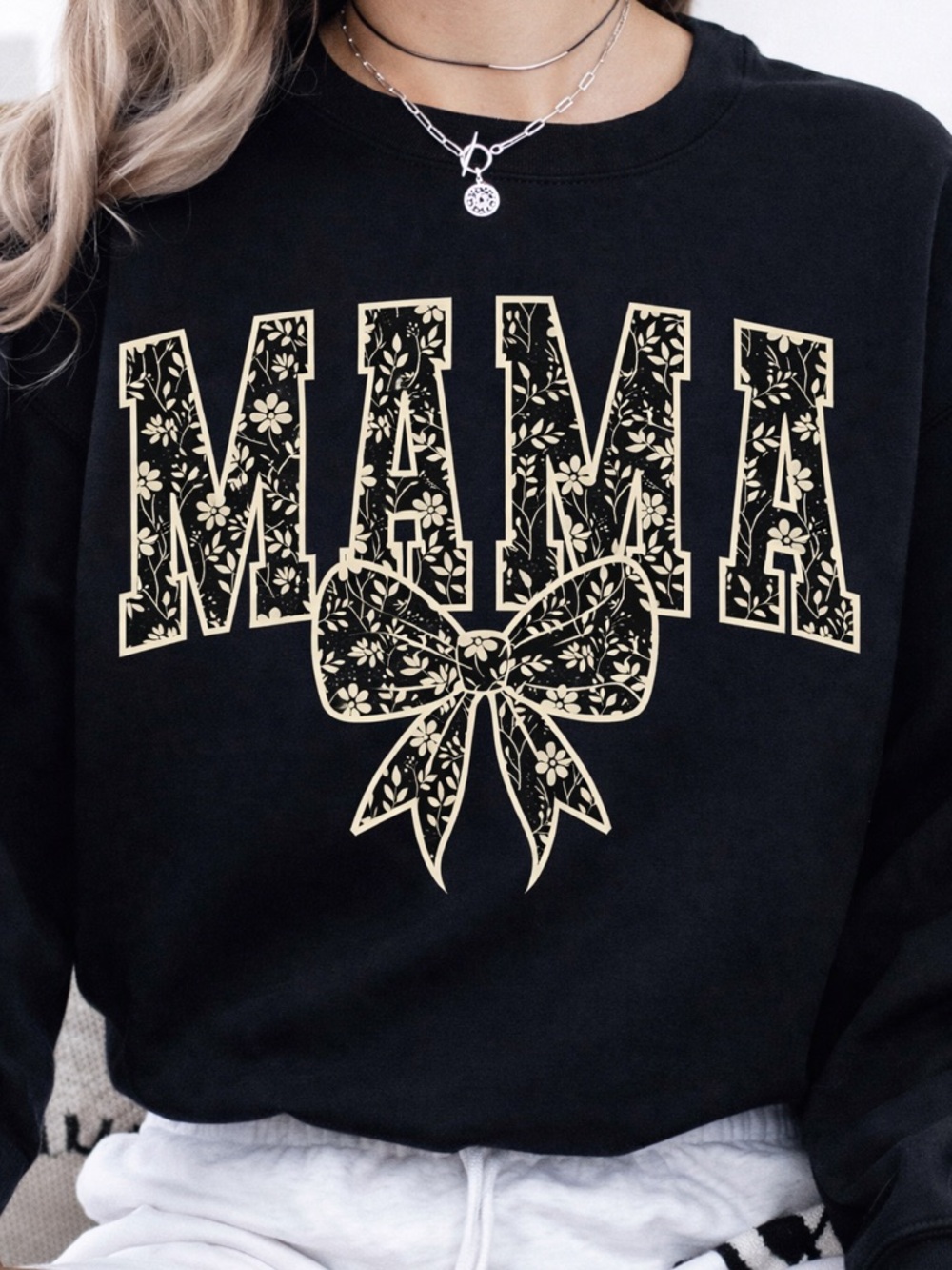Floral Bow Mama Shirt, Bold Mama Tee, Trendy Mom Shirt, Mother’s Day Gift